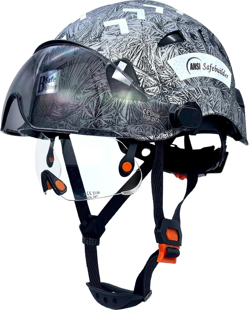 SAFEBUILDER Industrial Safety Helmet with Visor ABS Hard Hat with Visor Adjustable Ventilation Hardhats Construction Head Protection ANSI Z89.1 - Image 1